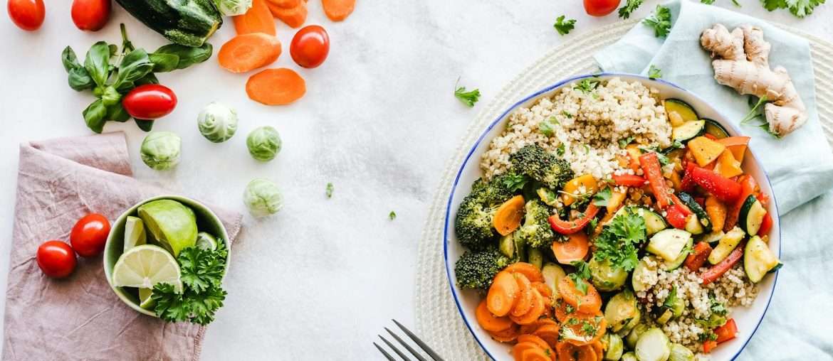 Flat-lay Photography of Vegetable Salad on Plate